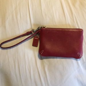 Coach wristlet in deep red